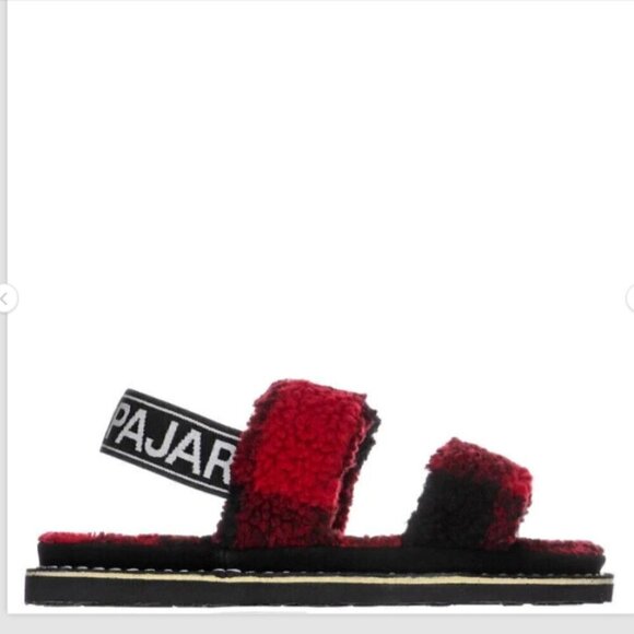 Pajar Mara Plaid Faux Fur Slingback Slipper NEW size 10 - Picture 1 of 5